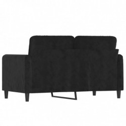 2-Sitzer-Sofa Schwarz 120 cm Samt