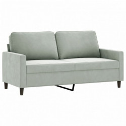 2-Sitzer-Sofa Hellgrau 140 cm Samt