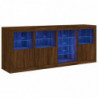 Sideboard mit LED-Leuchten Braun Eichen-Optik 164x37x67 cm