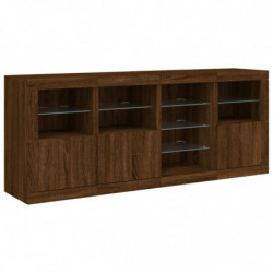 Sideboard mit LED-Leuchten Braun Eichen-Optik 164x37x67 cm