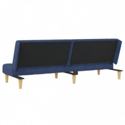 Schlafsofa 2-Sitzer Blau Stoff