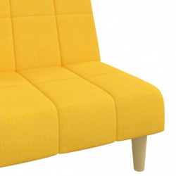 Schlafsofa 2-Sitzer Gelb Stoff