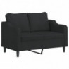 2-Sitzer-Sofa Schwarz 120 cm Stoff