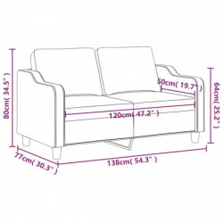 2-Sitzer-Sofa Hellgrau 120 cm Stoff