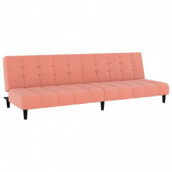 Schlafsofa 2-Sitzer Rosa Samt