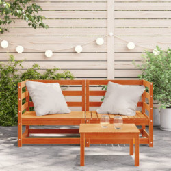 Garten-Ecksofas 2 Stk. Wachsbraun 70x70x67 cm Massivholz Kiefer