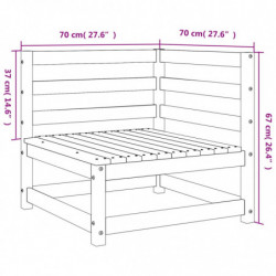 Garten-Ecksofas 2 Stk. Wachsbraun 70x70x67 cm Massivholz Kiefer