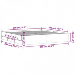 Bettgestell mit Schubladen Grau Sonoma 200x200cm Holzwerkstoff