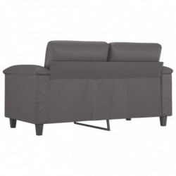 2-Sitzer-Sofa Grau 120 cm Kunstleder