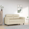 2-Sitzer-Sofa Creme 120 cm Kunstleder