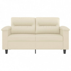 2-Sitzer-Sofa Creme 120 cm Kunstleder