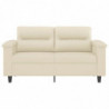 2-Sitzer-Sofa Creme 120 cm Kunstleder