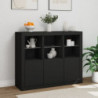 Sideboards mit LED-Leuchten 3 Stk. Schwarz Holzwerkstoff