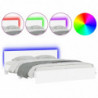 Bettgestell mit Kopfteil und LED-Beleuchtung Weiß 200x200 cm