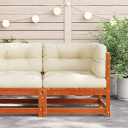 Garten-Ecksofa mit Kissen Wachsbraun Massivholz Kiefer