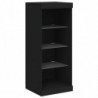 Sideboards mit LED-Leuchten 3 Stk. Schwarz Holzwerkstoff