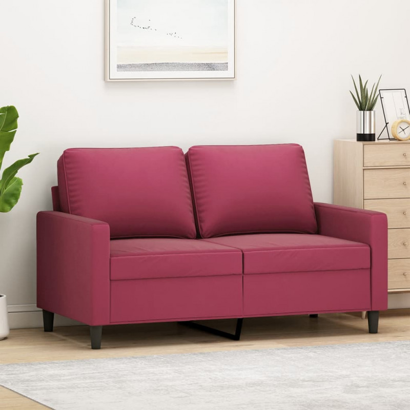 2-Sitzer-Sofa Weinrot 120 cm Samt