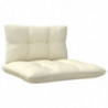 3-tlg. Garten-Lounge-Set mit Kissen in Creme Massivholz Kiefer