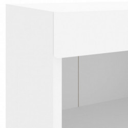 7-tlg. Wohnwand mit LED-Beleuchtung Weiß Holzwerkstoff