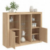 Sideboards mit LED-Leuchten 3 Stk. Sonoma-Eiche Holzwerkstoff