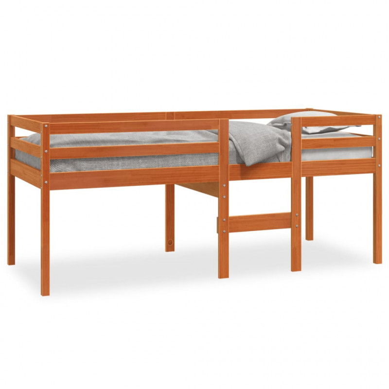 Hochbett Wachsbraun 90x190 cm Massivholz Kiefer