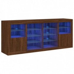 Sideboard mit LED-Leuchten Braun Eichen-Optik 163x37x67 cm