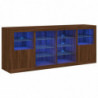 Sideboard mit LED-Leuchten Braun Eichen-Optik 163x37x67 cm