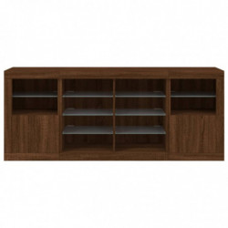 Sideboard mit LED-Leuchten Braun Eichen-Optik 163x37x67 cm