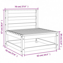 Gartensofas ohne Armlehnen 2 Stk. Wachsbraun Massivholz Kiefer