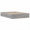 Bettgestell mit Schubladen Grau Sonoma 140x190 cm Holzwerkstoff