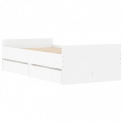 Bettgestell mit Schubladen Weiß 90x190 cm
