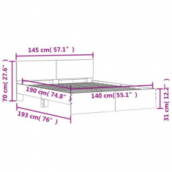 Bettgestell mit Kopfteil Braun Eiche-Optik 140x190 cm