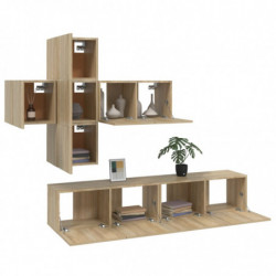 7-tlg. TV-Schrank-Set Sonoma-Eiche Holzwerkstoff