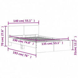 Bettgestell mit Kopfteil Braun Eiche-Optik 135x190 cm