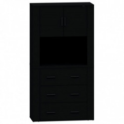 Highboard Schwarz Holzwerkstoff