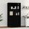 Highboard Schwarz Holzwerkstoff