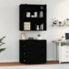 Highboard Schwarz Holzwerkstoff