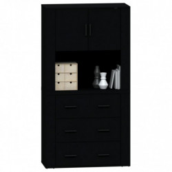 Highboard Schwarz Holzwerkstoff