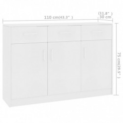 Sideboard Weiß 110x30x75 cm Holzwerkstoff