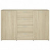 Sideboard Sonoma-Eiche 120x35,5x75 cm Holzwerkstoff