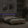 Bettgestell mit Kopfteil LED-Beleuchtung Sonoma-Eiche 120x200cm