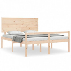 Seniorenbett mit Kopfteil Kingsize Massivholz