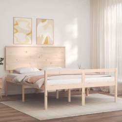 Seniorenbett mit Kopfteil Kingsize Massivholz