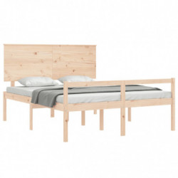 Seniorenbett mit Kopfteil Kingsize Massivholz