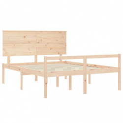 Seniorenbett mit Kopfteil Kingsize Massivholz