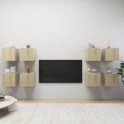 TV-Wandschränke 8 Stk. Sonoma-Eiche 30,5x30x30 cm