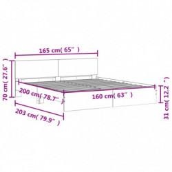 Bettgestell mit Kopfteil Braun Eiche-Optik 160x200 cm