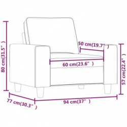 Sessel Hellgrau 60 cm Stoff