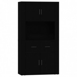 Highboard Schwarz Holzwerkstoff