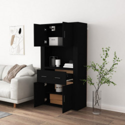 Highboard Schwarz Holzwerkstoff